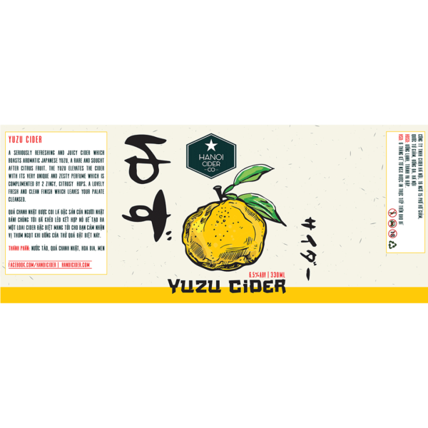Hanoi Cider Yuzu Label