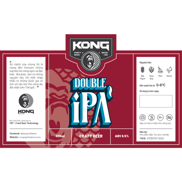 Kong Double IPA Label