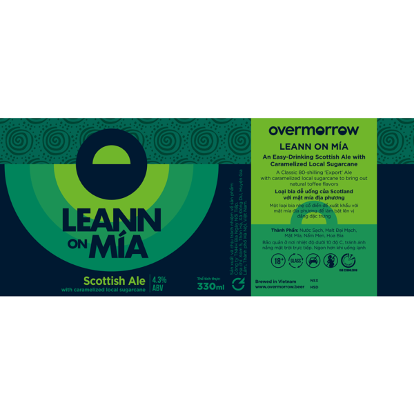Overmorrow Leann On Mía Scottish Ale Label