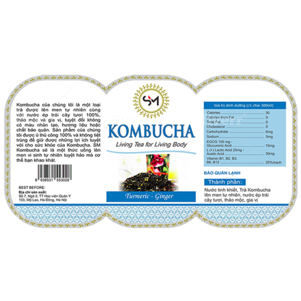 SM Kombucha Turmeric Ginger Label