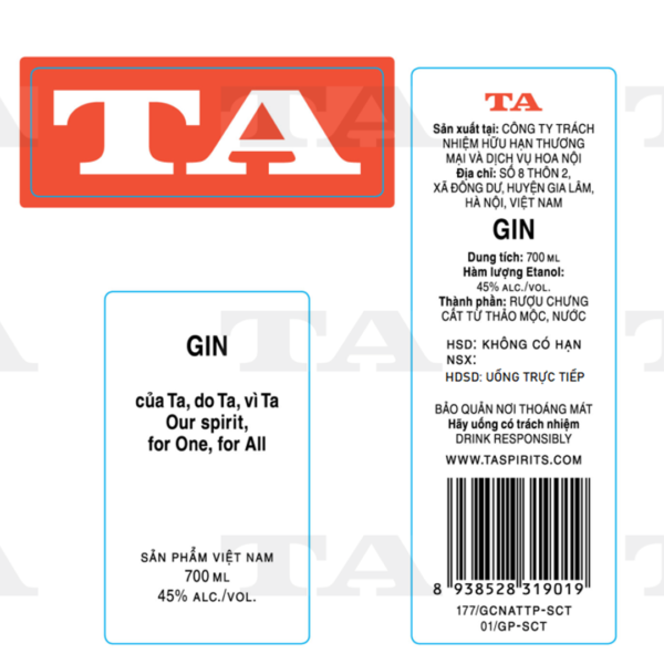 TA Gin Label