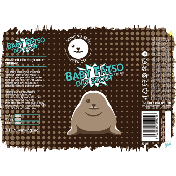 Winking Seal Baby Fatso Stout Label