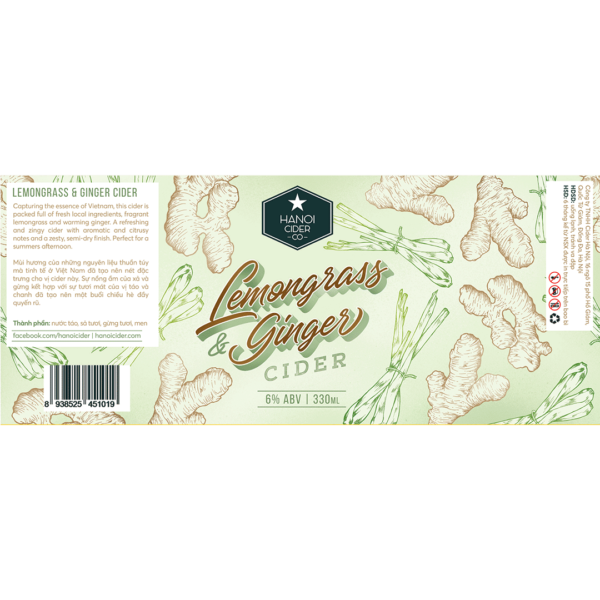Hanoi Cider Lemongrass & Ginger Label