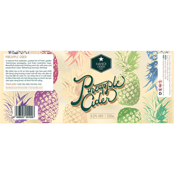 Hanoi Cider Pineapple Label