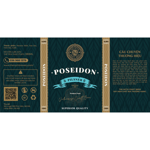 The Myth Poseidon Pilsner Label