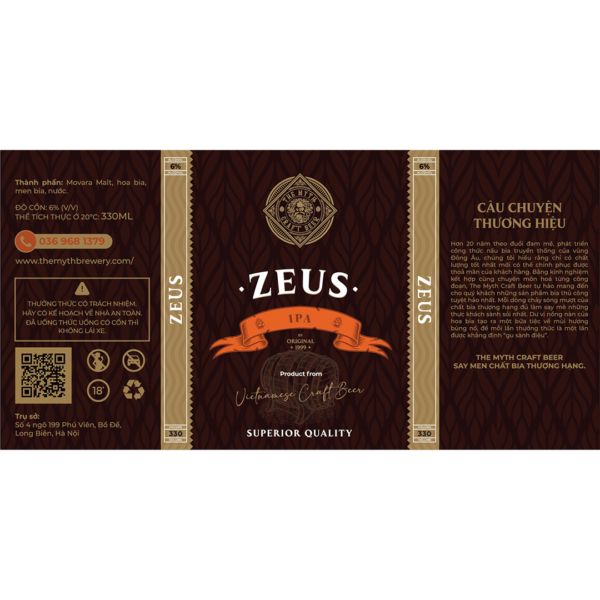 The Myth Zeus IPA Label