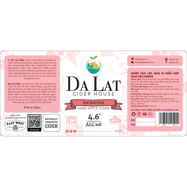 Dalat Berries Cider Label Bottle