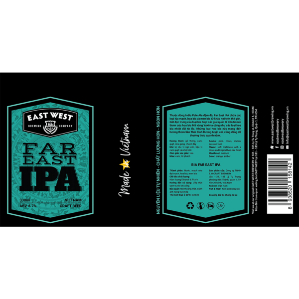 East West Far East IPA Can Label