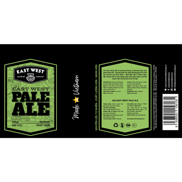 East West Pale Ale Can Label