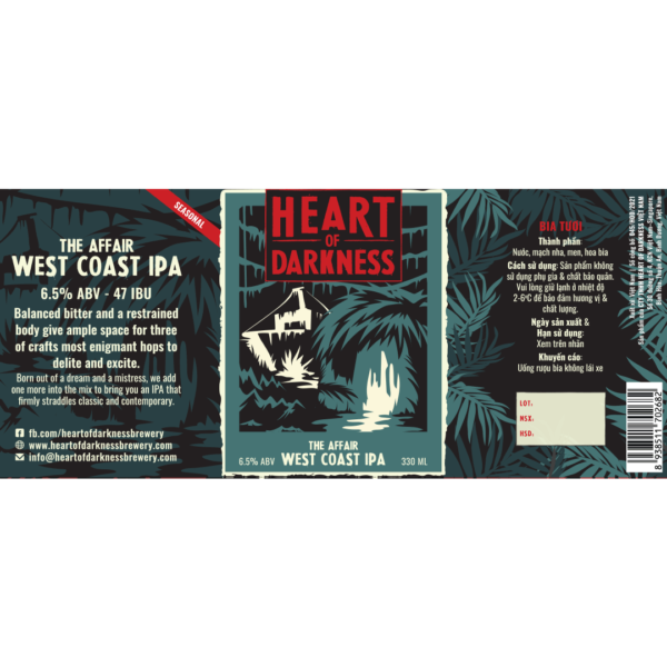 Heart of Darkness The Affair West Coast IPA Label