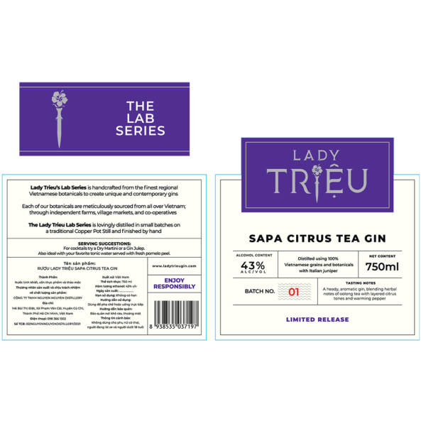 Lady Triệu Sapa Citrus Tea Gin Label