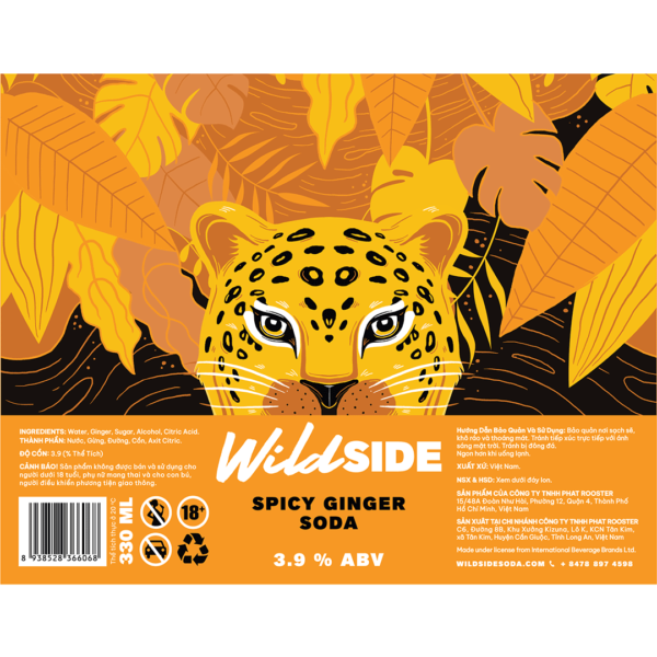 Wildside Spicy Ginger Hard Soda Label