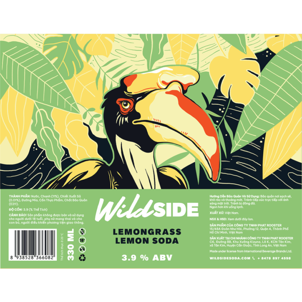 Wildside Lemongrass Lemon Hard Soda Label