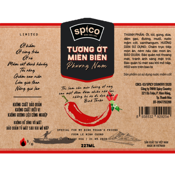 Spico Chilli Sauce Miến Biển Label
