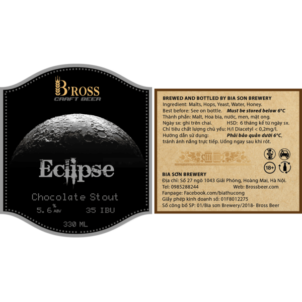 Bross Eclipse Chocolate Stout Label