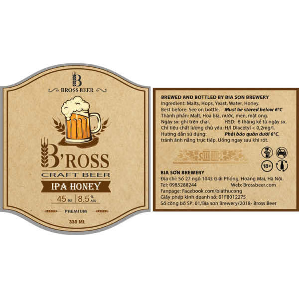 Bross Honey IPA Label