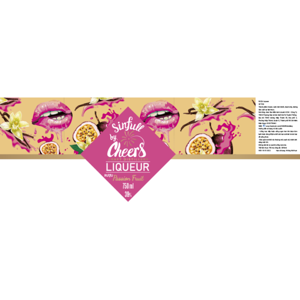 Cheers Sinfull Passion Fruit Liqueur Label
