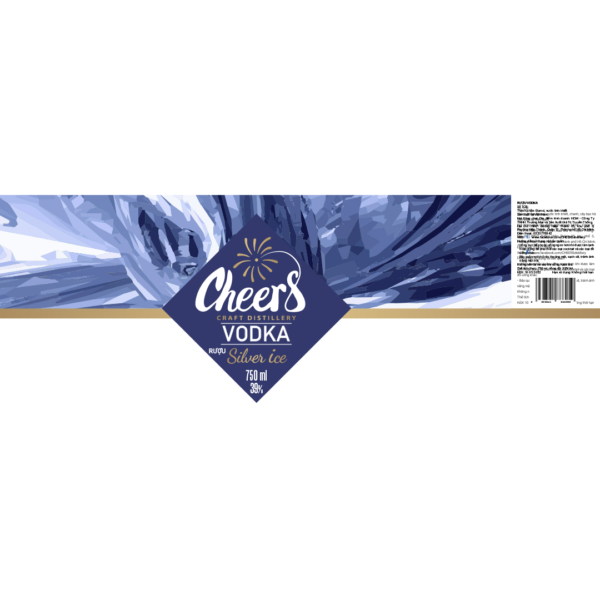 Cheers Silver Ice Vodka Label
