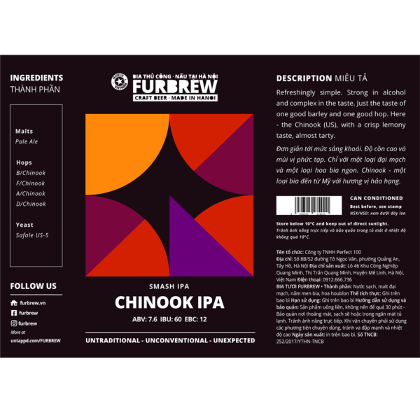 Furbrew Chinook IPA Label