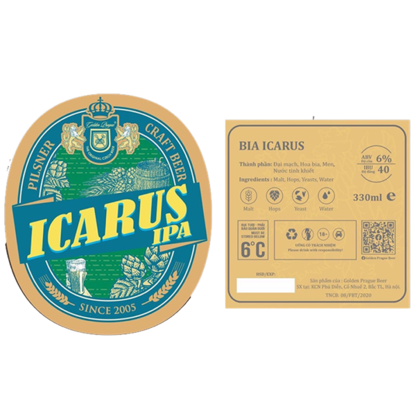 Golden Prague Icarus IPA Label