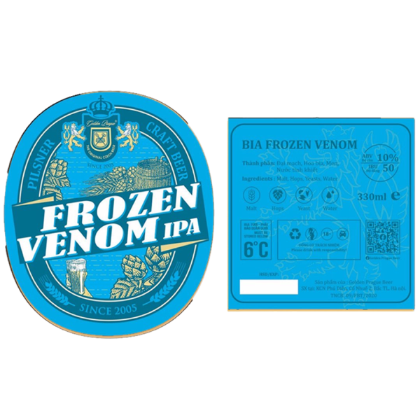 Golden Prague Frozen Venom IPA Label