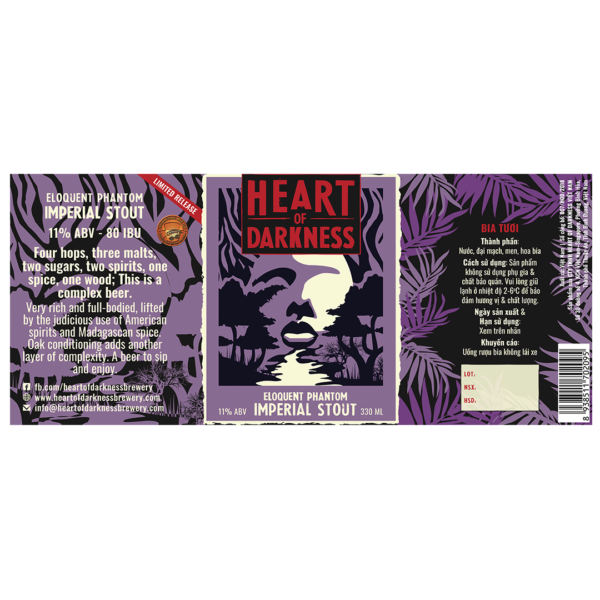 Heart of Darkness Eloquent Phantom Imperial Stout Label