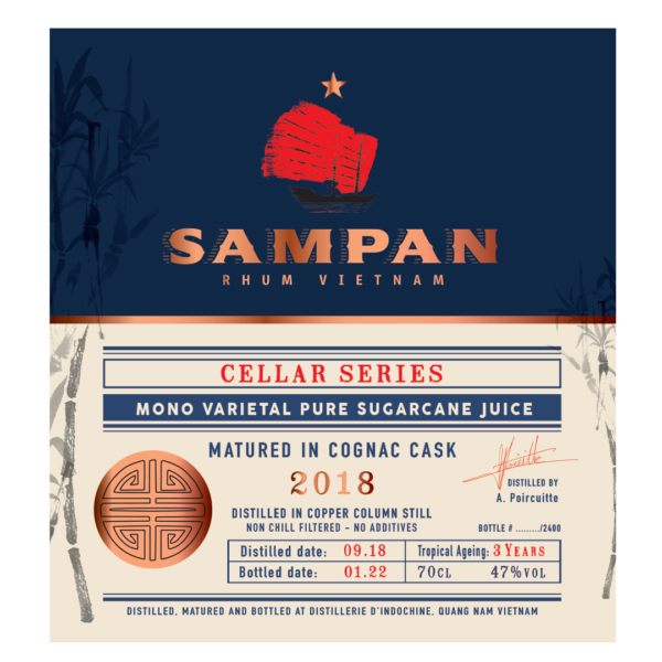 Sampan Rhum Cognac Cask Label Front