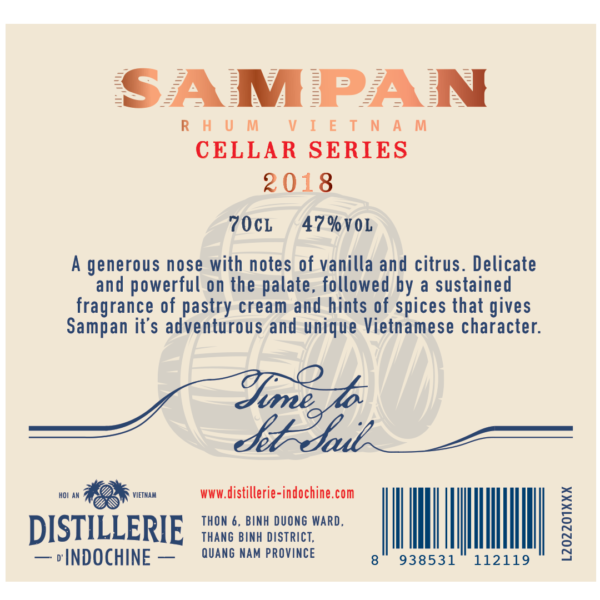 Sampan Rhum Cognac Cask Label Back