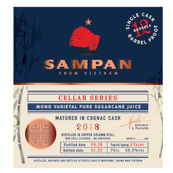Sampan Rhum Single Cask Label