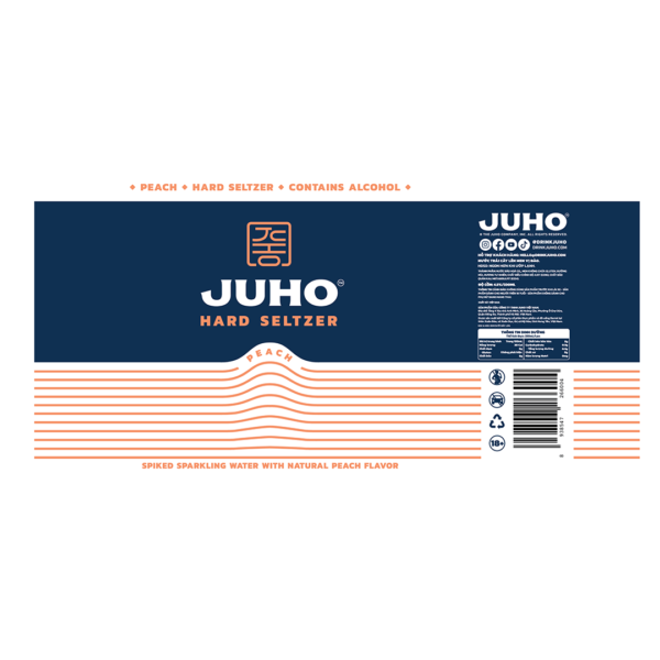 JUHO Peach Hard Seltzer Label