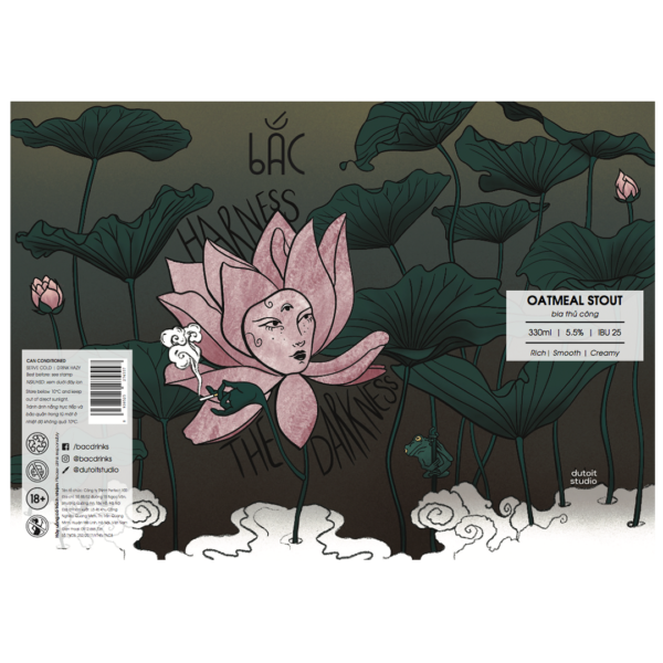 Bắc Harness The Darkness Oatmeal Stout Label