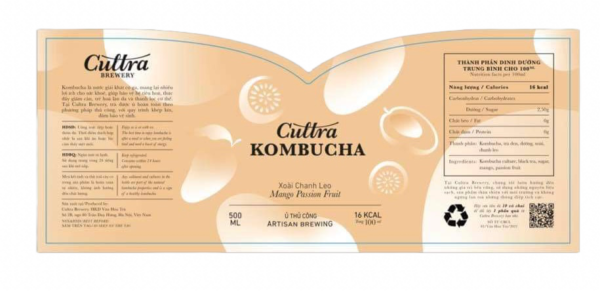 Cultra Kombucha Mango Passion Label