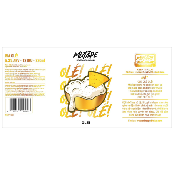 MixTape Olé Mexican Lager Label