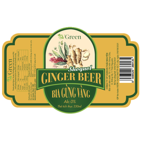 VGreen AF Ginger Beer Label