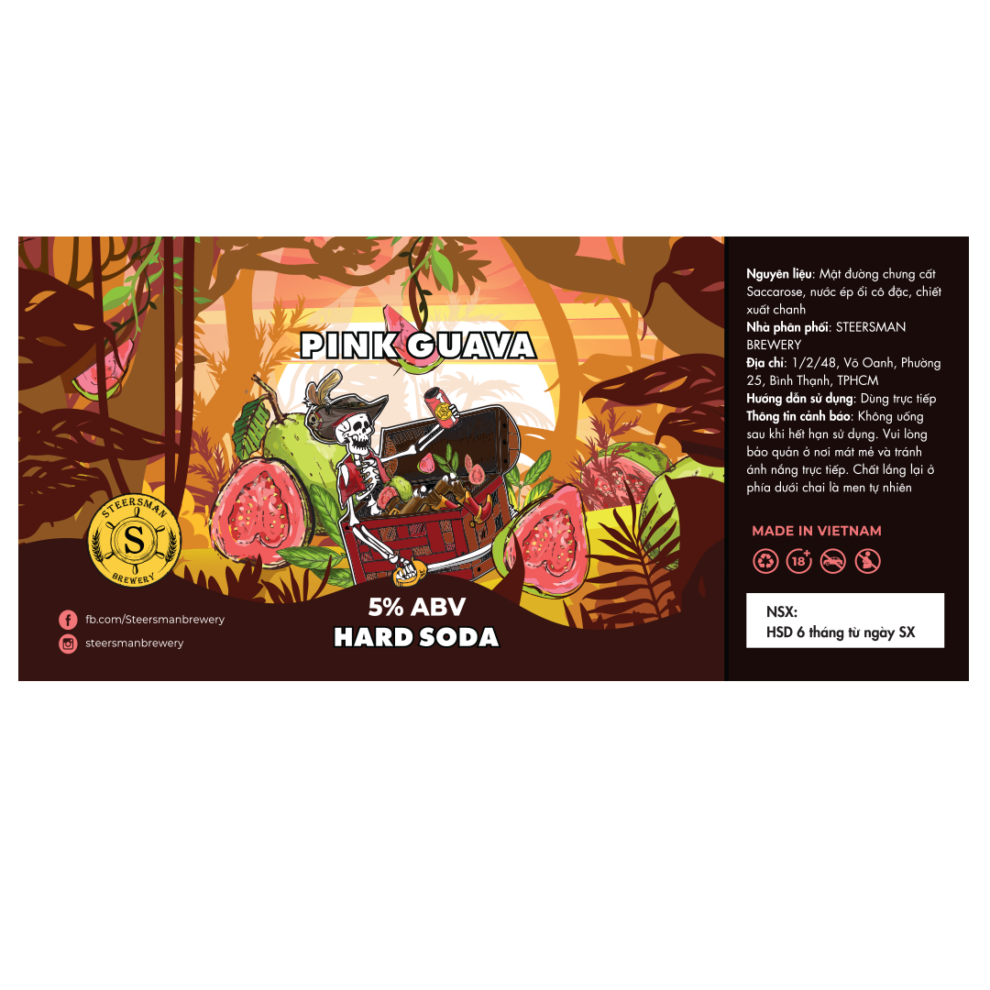 Steersman Hard Soda Ổi Hồng - The Bottle Shop