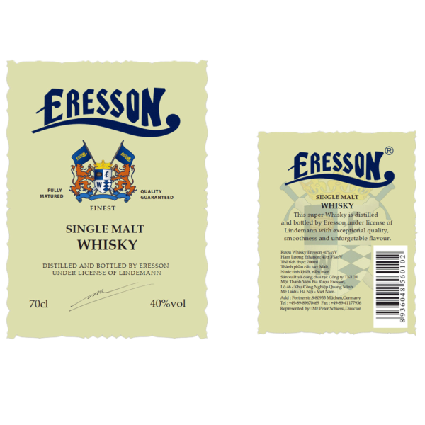 Eresson Single Malt Whisky Label