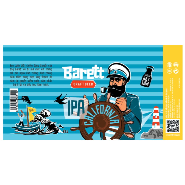 Barett Craft Beer California IPA LABEL