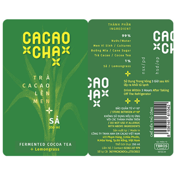 Cacaocha Fermented Cocoa Tea Lemongrass LABEL