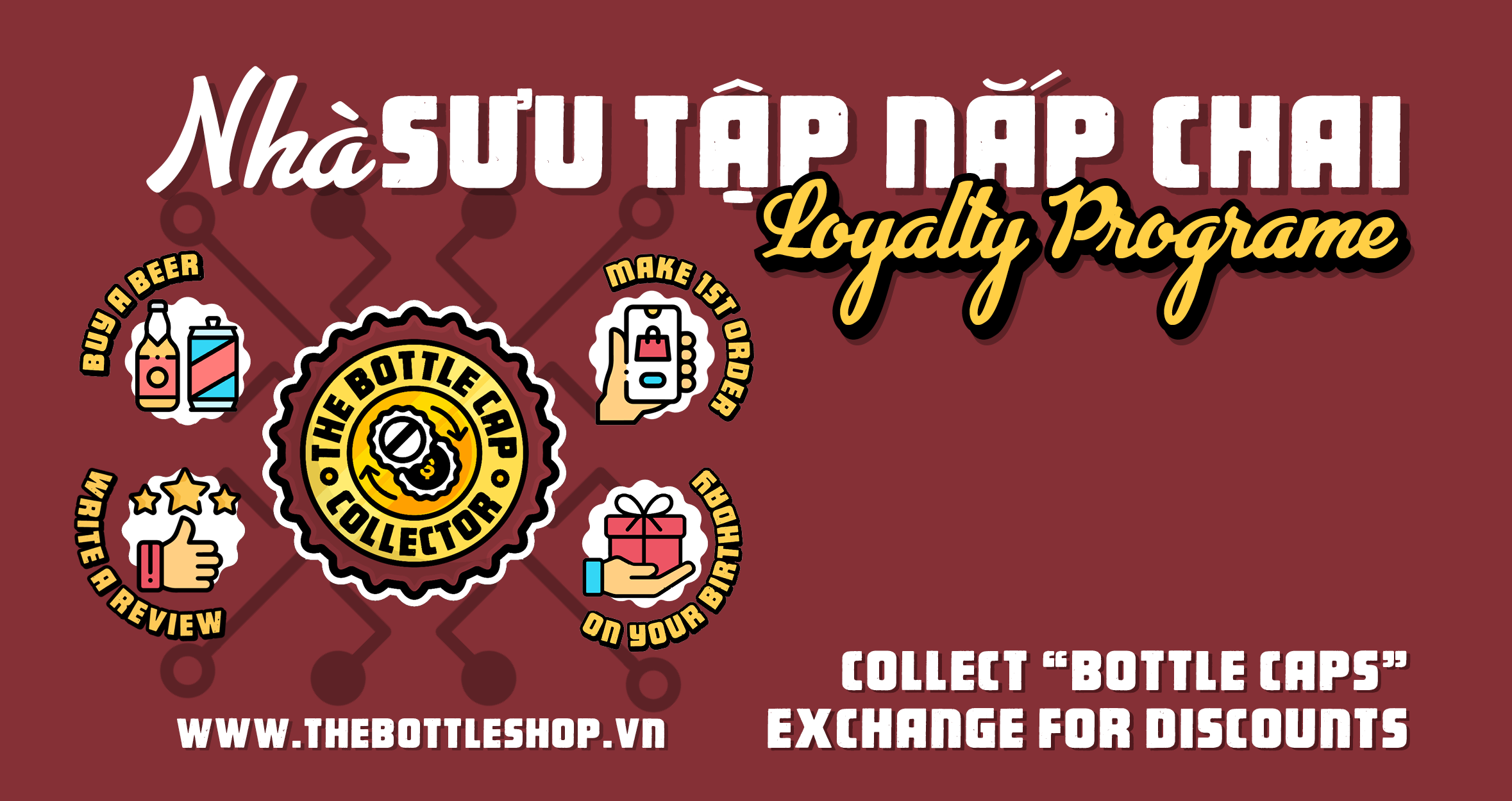 Bottle Cap Collector Rewards Loyalty Programme Mobile Banner