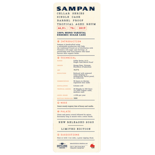 Sampan Rhum Cellar Series 2019 Cognac Cask LABEL