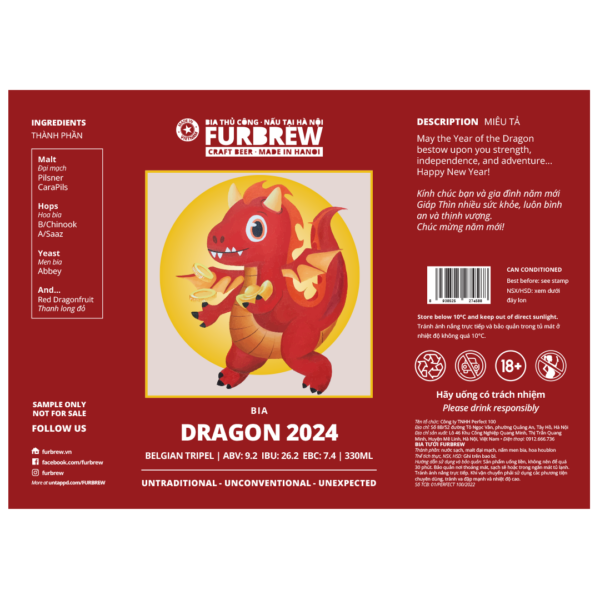 Furbrew Dragon 2024 Belgian Tripel Label