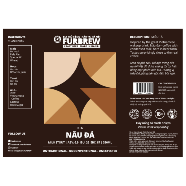 Furbrew Nâu Đá Milk Stout Label