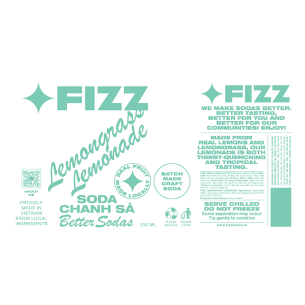 Fizz Lemongrass Lemonade Soda Label