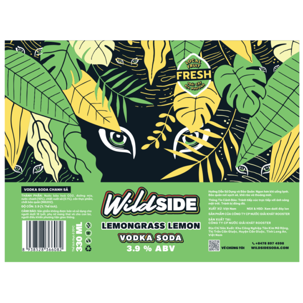 Wildside Lemongrass Lemon Hard Soda Label