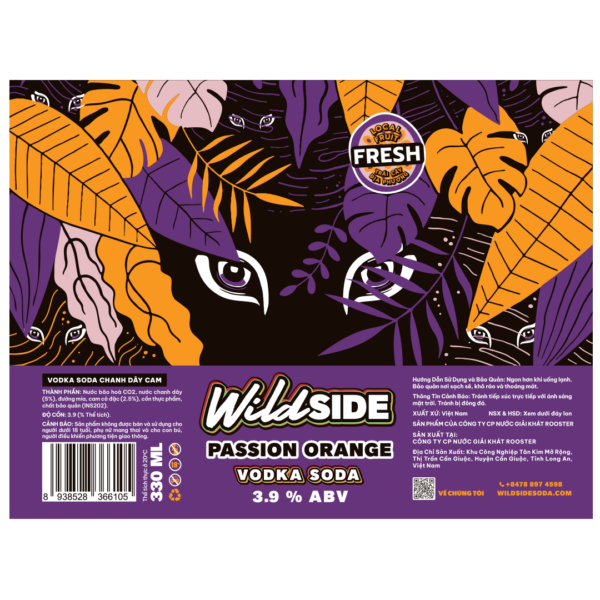 Wildside Passionfruit Orange Hard Soda Label