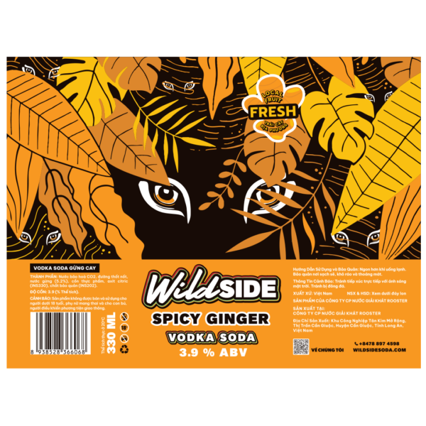 Wildside Spicy Ginger Hard Soda Label